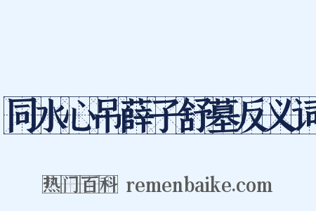 同水心吊薛子舒墓反义词是什么意思的图片
